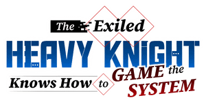 لوگوی رسمی انیمه The Exiled Heavy Knight Knows How to Game the System (2026)